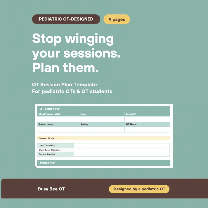 Session Plan Template cover