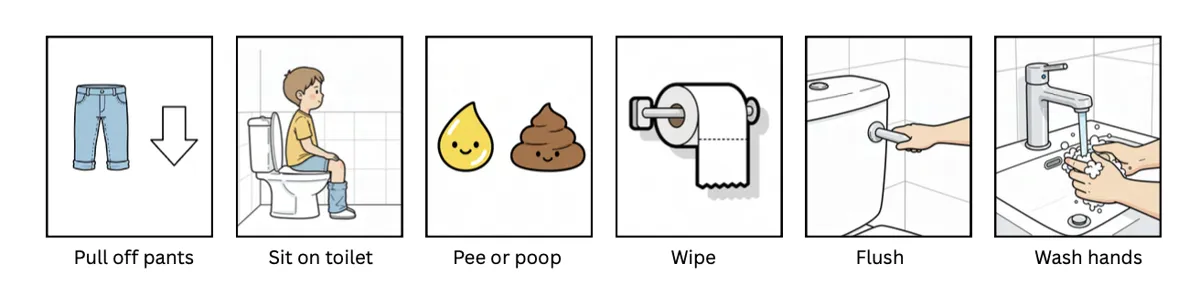Labelled routine strip preview