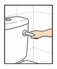 First step of the Toileting routine strip